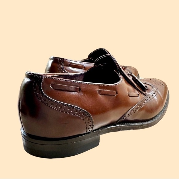 STAFFORD, COMFORT PLUS,MENS BROWN LEATHER LOAFERS. WINGTIP, SLIP-ONS.SIZE 8 1/2D - Picture 4 of 9